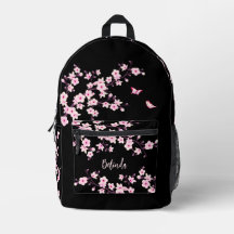 Kirschblüten-Pink-Schwarzes Monogramm