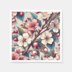 Kirschblüten-pinke Blumen floral Japanisch Sakura Serviette