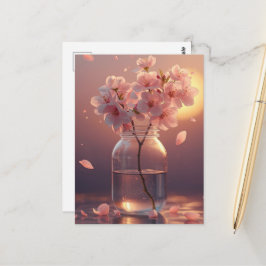 Kirschblüten-Postkarte - Elegante handgezeichnete Postkarte