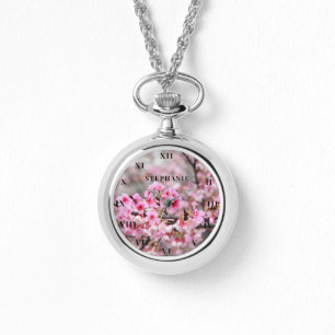 Kirschblüten-Rosa-Blume Sakura Frühlingszeit Armbanduhr