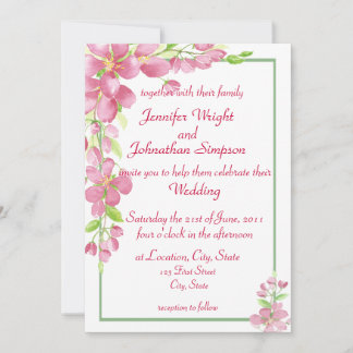 Kirschblüten-Rosa-Blumen-Grün-Einfach-Elegant Ankündigung
