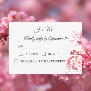 Kirschblüten-Rosa Florale Blumen Moderne RSVP Karte