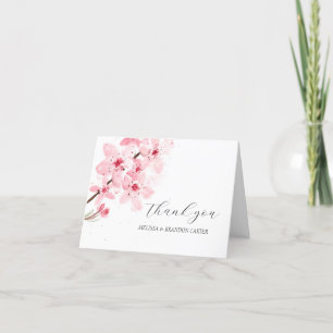 Kirschblüten-Rosa Florale Hochzeits-Dankeschön  Dankeskarte