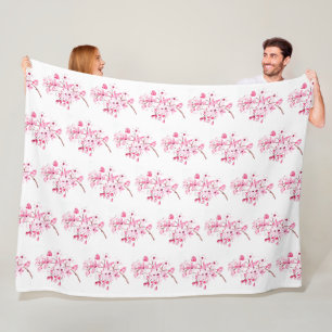 Kirschblüten-Rosa Japanische Sakura Kawaii Fleecedecke
