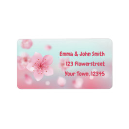 Kirschblüten - rosa mint | romantischer  adressaufkleber