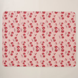 Kirschblüten-Rosa-Muster-Sherpa-Fleece-Decke Sherpadecke