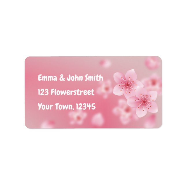 Kirschblüten - rosa | romantischer  adressaufkleber (Vorne)