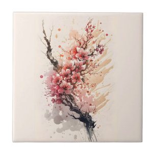 Kirschblüten Rosa Rot Floral Küche Badezimmer  Fliese