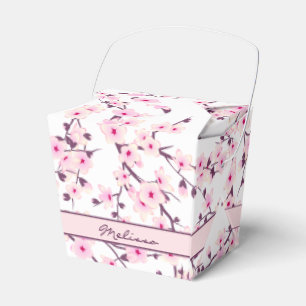 Kirschblüten Rosa Weiße Florale Namen Hinzufügen Geschenkschachtel