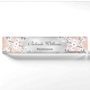 Kirschblüten Rose Gold Silber Namensplakette
