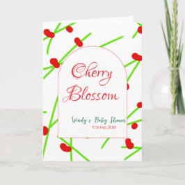 Kirschblüten-Rotgrün-Babyparty in Bogenform na Karte