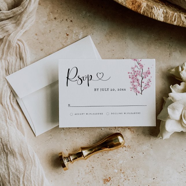 Kirschblüten-RSVP-Karte Save The Date (Von Creator hochgeladen)