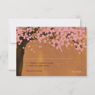 Kirschblüten-Sakura-Aquarell (Sonnenuntergang) RSV RSVP Karte