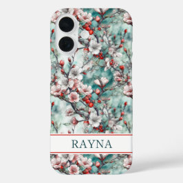 Kirschblüten Sakura Druck Monogramm iPhone 16 Hülle