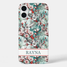 Kirschblüten Sakura Druck Monogrammiert iPhone 16 Plus Hülle