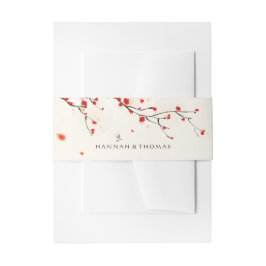 Kirschblüten (Sakura) Hochzeit der Wasserfarben Einladungsbanderole