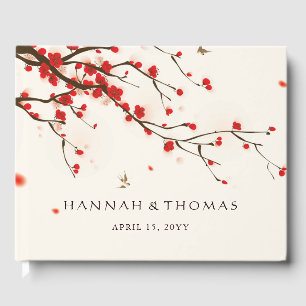 Kirschblüten (Sakura) Hochzeit der Wasserfarben Gästebuch