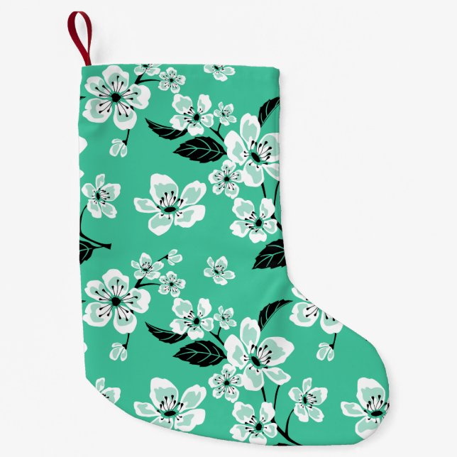 KIRSCHBLÜTEN - SAKURA (MINZE) KLEINER WEIHNACHTSSTRUMPF (Vorderseite)