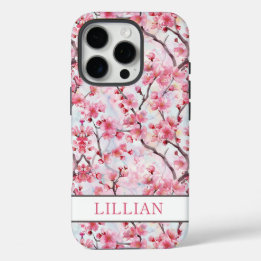 Kirschblüten Sakura Monogramm iPhone 16 Pro Hülle