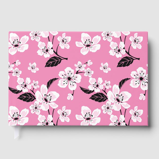KIRSCHBLÜTEN - SAKURA-MUSTER IN HELLROSA GÄSTEBUCH (Vorderseite)