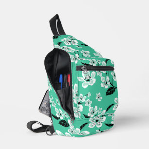 KIRSCHBLÜTEN - SAKURA-MUSTER IN MINT CROSSBODY BAG