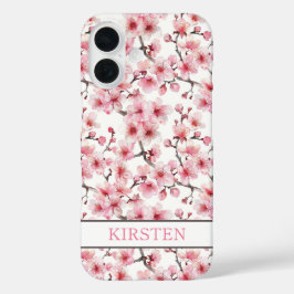 Kirschblüten Sakura Muster Monogramm iPhone 16 Hülle