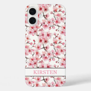 Kirschblüten Sakura Muster Monogramm iPhone 16 Plus Hülle