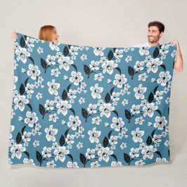 KIRSCHBLÜTEN - SAKURA (RAUCHBLAU) FLEECEDECKE