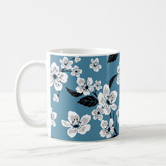 KIRSCHBLÜTEN - SAKURA (RAUCHBLAU) KAFFEETASSE (Links)