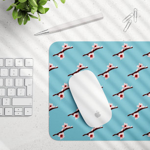 Kirschblüten, Sakura, rosa Blumenmuster Mousepad
