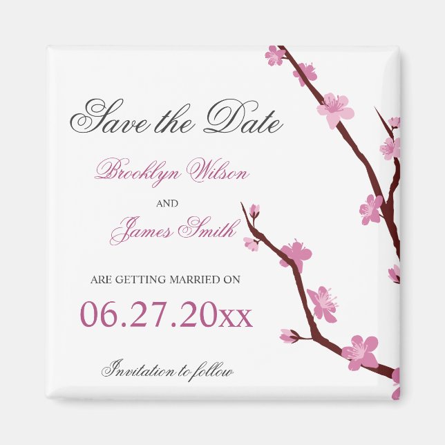 Kirschblüten Save The Date Magnete Magnet (Vorne)
