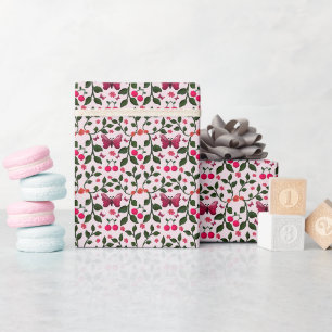 Kirschblüten-Schmetterling Florales Nahtloses Must Geschenkpapier