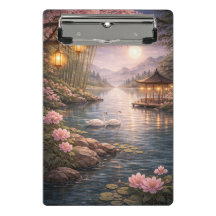 Kirschblüten-Schwanensee Mini-Clip-Board –