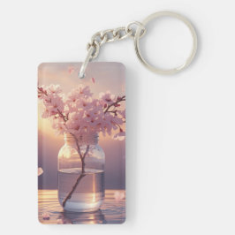 Kirschblüten Serenität – Eleganter Sakura-Zweig in Schlüsselanhänger