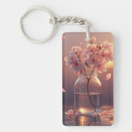 Kirschblüten Serenität – Eleganter Sakura-Zweig in Schlüsselanhänger