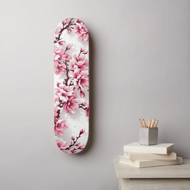Kirschblüten Skateboard (Wandkunst)