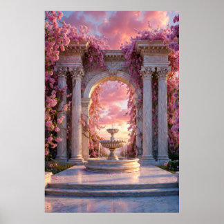 Kirschblüten Springbrunnen Marble Arch Poster