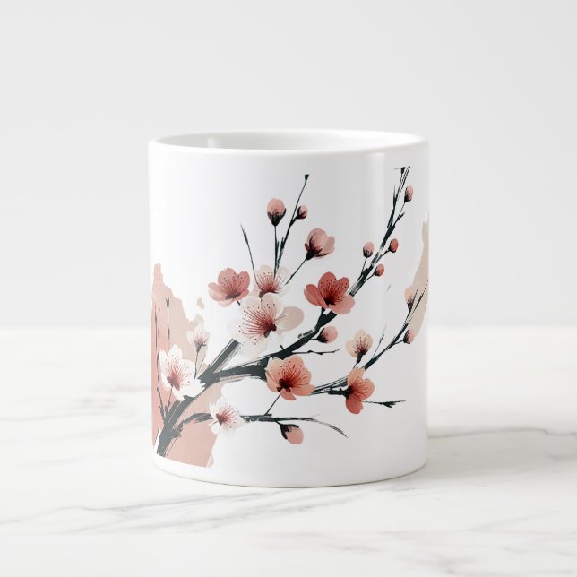 Kirschblüten-Sumi-e Jumbo-Tasse (Vorderseite)