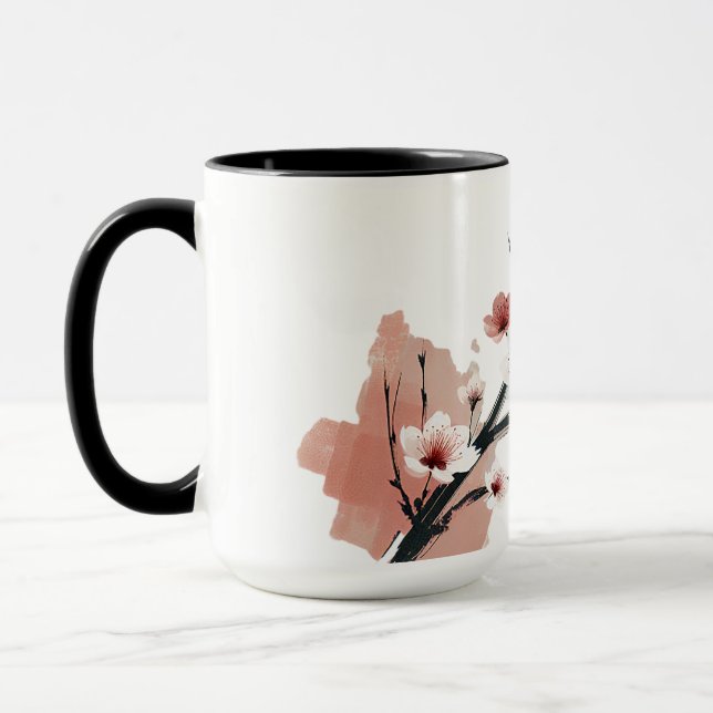 Kirschblüten-Sumi-e Tasse (Links)