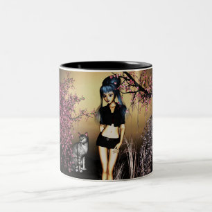 Kirschblüten-Tasse Zweifarbige Tasse