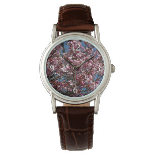 Kirschblüten und Blauer Himmelsblüte Armbanduhr