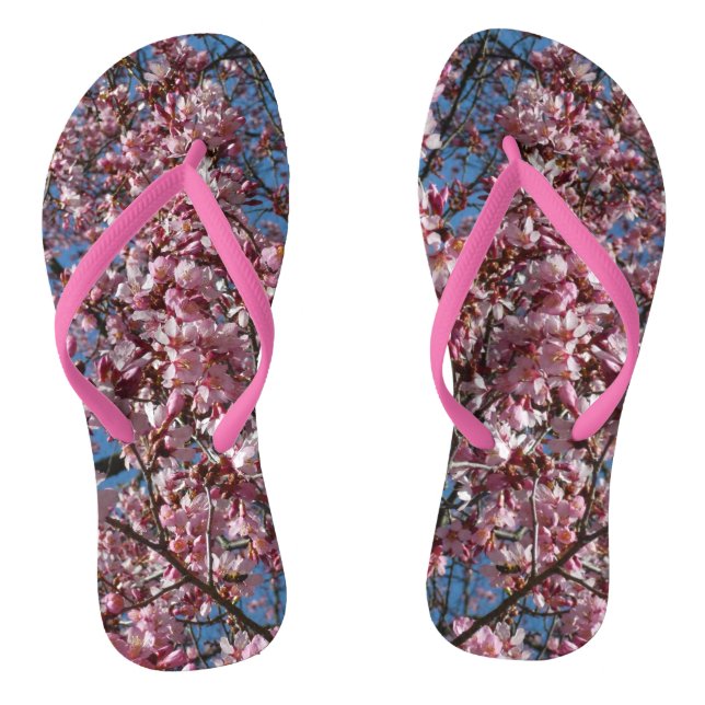 Kirschblüten und Blauer Himmelsblüte Flip Flops (Fußbett)