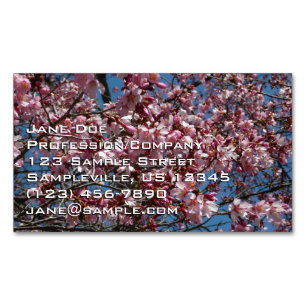 Kirschblüten und Blauer Himmelsblüte Magnetische Visitenkarte
