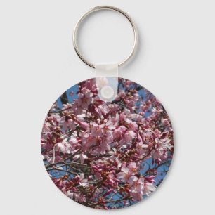 Kirschblüten und Blauer Himmelsblüte Schlüsselanhänger