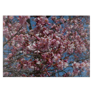 Kirschblüten und Blauer Himmelsblüte Schneidebrett