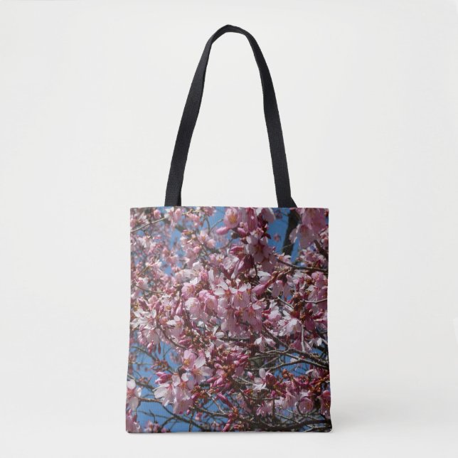 Kirschblüten und Blauer Himmelsblüte Tasche (Vorderseite)