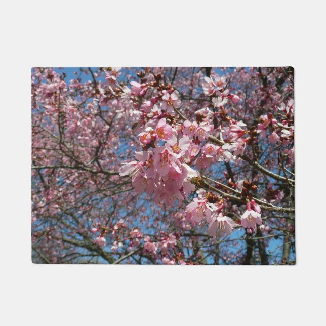 Kirschblüten und Blüten aus Bienenrosa Fußmatte (Vorderseite)