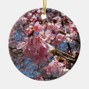 Kirschblüten und Blüten aus Bienenrosa Keramik Ornament