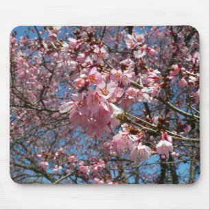 Kirschblüten und Blüten aus Bienenrosa Mousepad