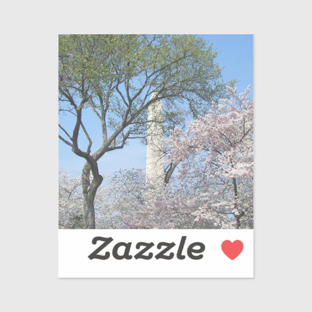 Kirschblüten und das Washington Monument in DC Aufkleber (Blatt)